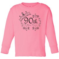 90th Birthday Princess Toddler Long Sleeve Shirt