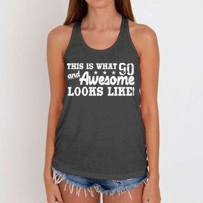90th Birthday This Is What Awesome Looks Like  Women's Knotted Racerback Tank