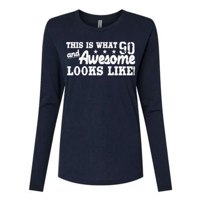 90th Birthday This Is What Awesome Looks Like  Womens Cotton Relaxed Long Sleeve T-Shirt