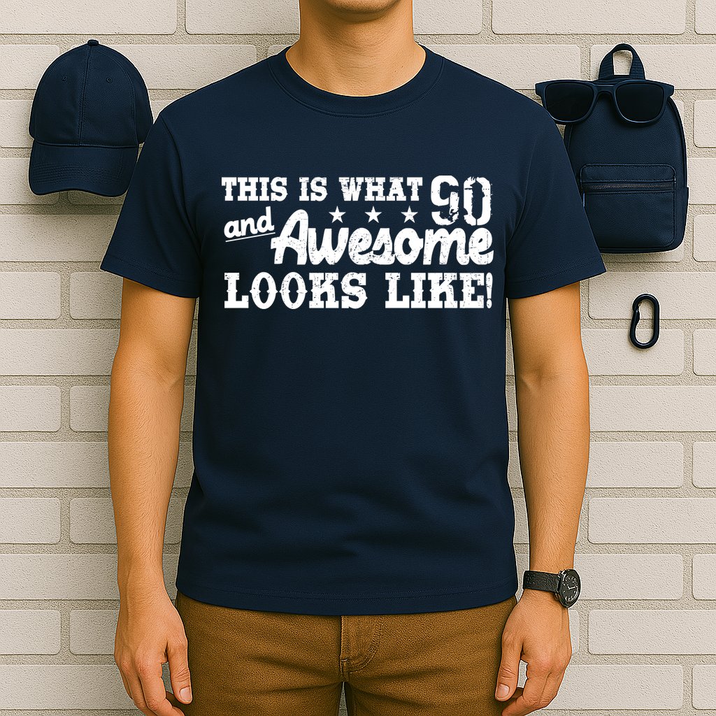 90th Birthday This Is What Awesome Looks Like  T-Shirt