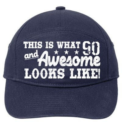 90th Birthday This Is What Awesome Looks Like  7-Panel Snapback Hat