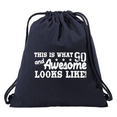 90th Birthday This Is What Awesome Looks Like  Drawstring Bag