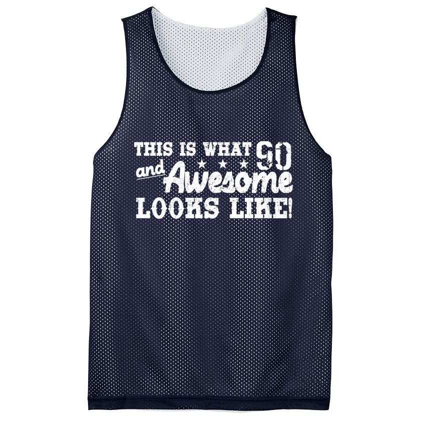 90th Birthday This Is What Awesome Looks Like  Mesh Reversible Basketball Jersey Tank