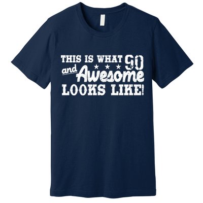 90th Birthday This Is What Awesome Looks Like  Premium T-Shirt