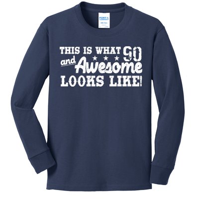 90th Birthday This Is What Awesome Looks Like  Kids Long Sleeve Shirt