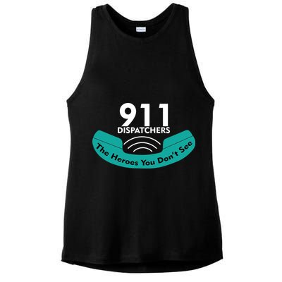 911 Dispatcher The Heroes You Don't See Ladies PosiCharge Tri-Blend Wicking Tank