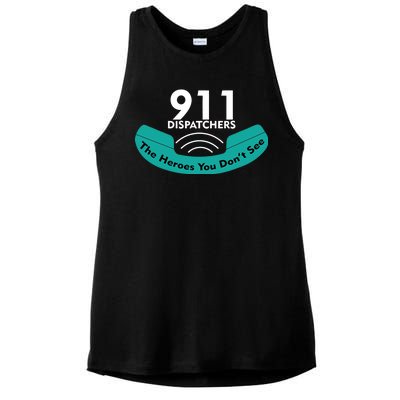 911 Dispatcher The Heroes You Don't See Ladies PosiCharge Tri-Blend Wicking Tank