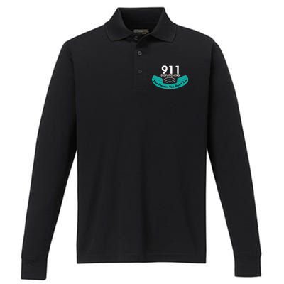 911 Dispatcher The Heroes You Don't See Performance Long Sleeve Polo