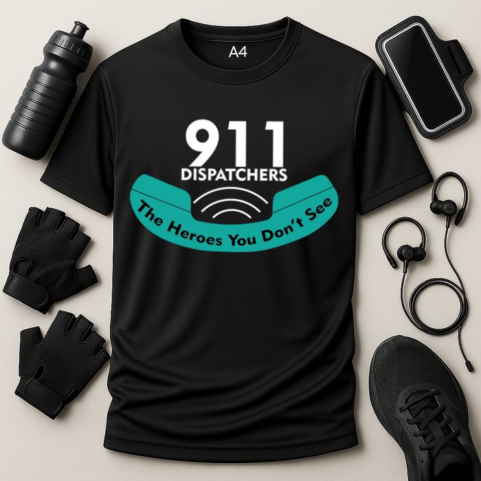 911 Dispatcher The Heroes You Don't See Cooling Performance Crew T-Shirt