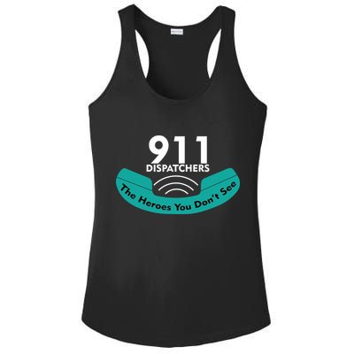 911 Dispatcher The Heroes You Don't See Ladies PosiCharge Competitor Racerback Tank