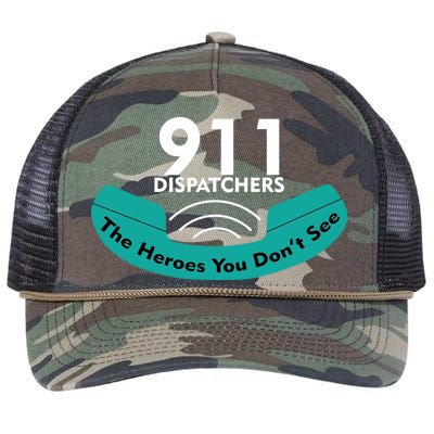 911 Dispatcher The Heroes You Don't See Retro Rope Trucker Hat Cap