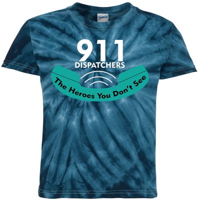 911 Dispatcher The Heroes You Don't See Kids Tie-Dye T-Shirt