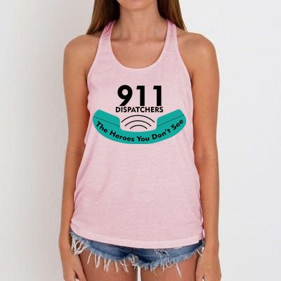 911 Dispatcher The Heroes You Don't See Women's Knotted Racerback Tank