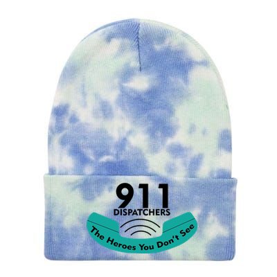 911 Dispatcher The Heroes You Don't See Tie Dye 12in Knit Beanie