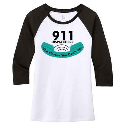 911 Dispatcher The Heroes You Don't See Women's Tri-Blend 3/4-Sleeve Raglan Shirt