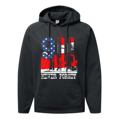 9/ 11 Never Forget Patriot Day Performance Fleece Hoodie