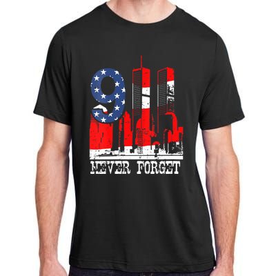 9/ 11 Never Forget Patriot Day Adult ChromaSoft Performance T-Shirt