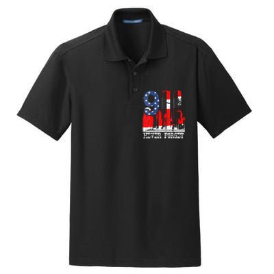 9/ 11 Never Forget Patriot Day Dry Zone Grid Polo