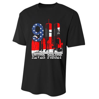 9/ 11 Never Forget Patriot Day Performance Sprint T-Shirt