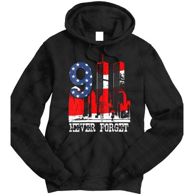 9/ 11 Never Forget Patriot Day Tie Dye Hoodie