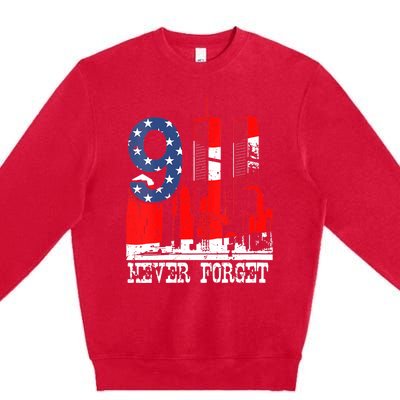 9/ 11 Never Forget Patriot Day Premium Crewneck Sweatshirt