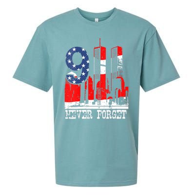 9/ 11 Never Forget Patriot Day Sueded Cloud Jersey T-Shirt