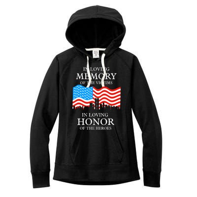 9 11 Never Forget, In Loving Memories Of Heros, Memorial Day Women's Fleece Hoodie