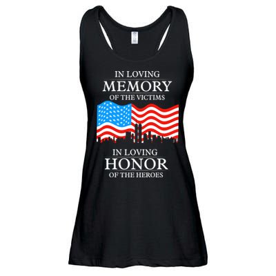 9 11 Never Forget, In Loving Memories Of Heros, Memorial Day Ladies Essential Flowy Tank