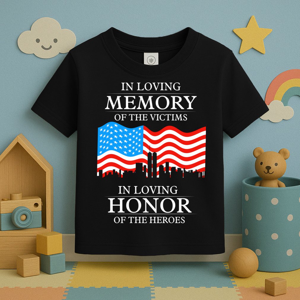 9 11 Never Forget, In Loving Memories Of Heros, Memorial Day Toddler T-Shirt