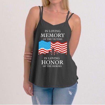 9 11 Never Forget, In Loving Memories Of Heros, Memorial Day Women's Strappy Tank