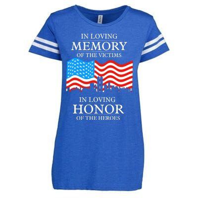 9 11 Never Forget, In Loving Memories Of Heros, Memorial Day Enza Ladies Jersey Football T-Shirt