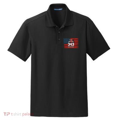 9 11 Never Forget, Firefighter 343 America Bravest Dry Zone Grid Polo