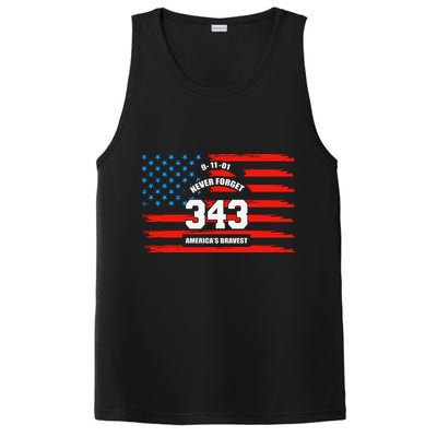 9 11 Never Forget, Firefighter 343 America Bravest PosiCharge Competitor Tank