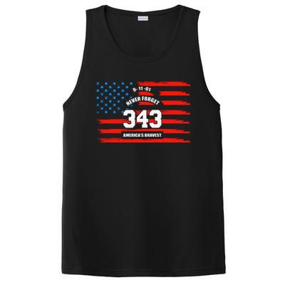 9 11 Never Forget, Firefighter 343 America Bravest PosiCharge Competitor Tank