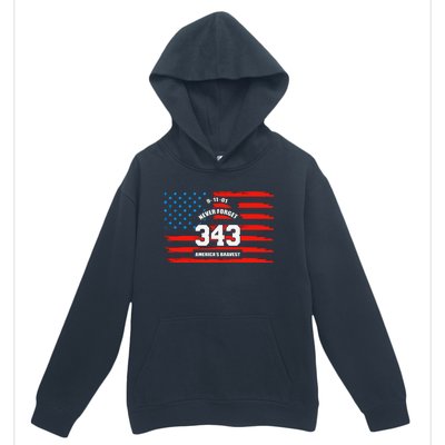 9 11 Never Forget, Firefighter 343 America Bravest Urban Pullover Hoodie