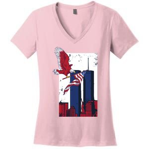 9 11 Never Forget TShirt9 11 Memorial Women's V-Neck T-Shirt