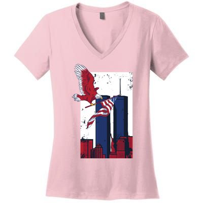 9 11 Never Forget TShirt9 11 Memorial Women's V-Neck T-Shirt