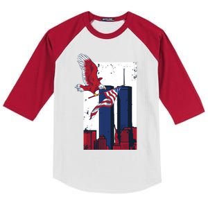 9 11 Never Forget TShirt9 11 Memorial Kids Colorblock Raglan Jersey