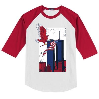 9 11 Never Forget TShirt9 11 Memorial Kids Colorblock Raglan Jersey