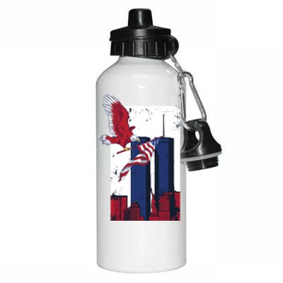 9 11 Never Forget TShirt9 11 Memorial Aluminum Water Bottle