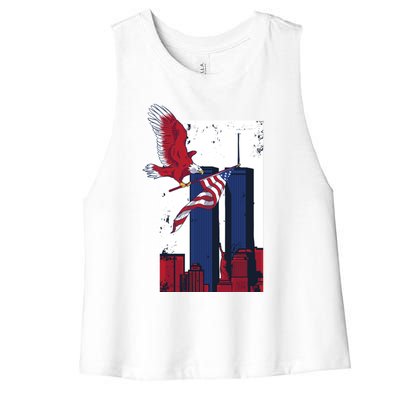 9 11 Never Forget TShirt9 11 Memorial Women's Racerback Cropped Tank