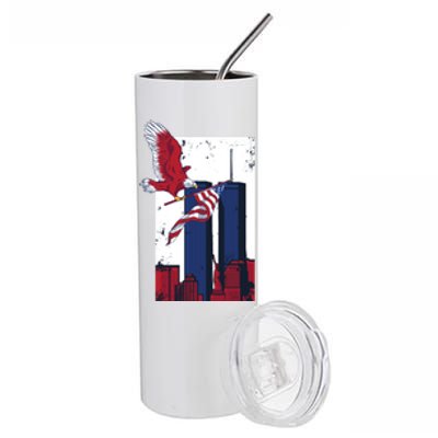 9 11 Never Forget TShirt9 11 Memorial Stainless Steel Tumbler