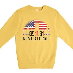 9 11 TShirt9 11 Never Forget Memorial, Peace Day Premium Crewneck Sweatshirt