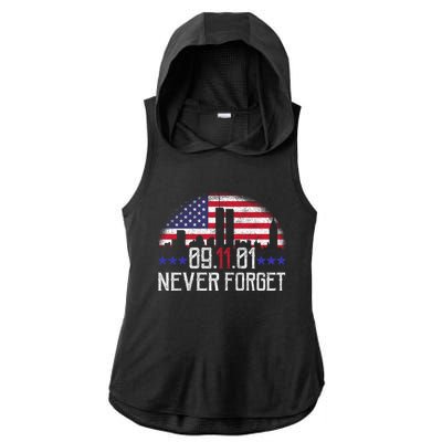 9 11 TShirt9 11 Never Forget Memorial, Peace Day Ladies PosiCharge Tri-Blend Wicking Draft Hoodie Tank