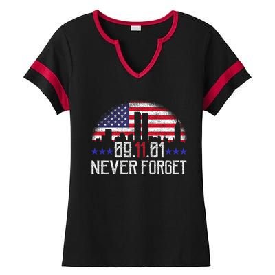 9 11 TShirt9 11 Never Forget Memorial, Peace Day Ladies Halftime Notch Neck Tee