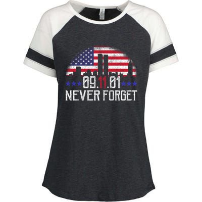 9 11 TShirt9 11 Never Forget Memorial, Peace Day Enza Ladies Jersey Colorblock Tee