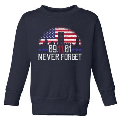 9 11 TShirt9 11 Never Forget Memorial, Peace Day Toddler Sweatshirt