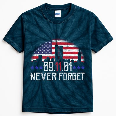 9 11 TShirt9 11 Never Forget Memorial, Peace Day Kids Tie-Dye T-Shirt