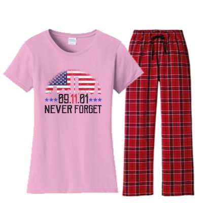 9 11 TShirt9 11 Never Forget Memorial, Peace Day Women's Flannel Pajama Set