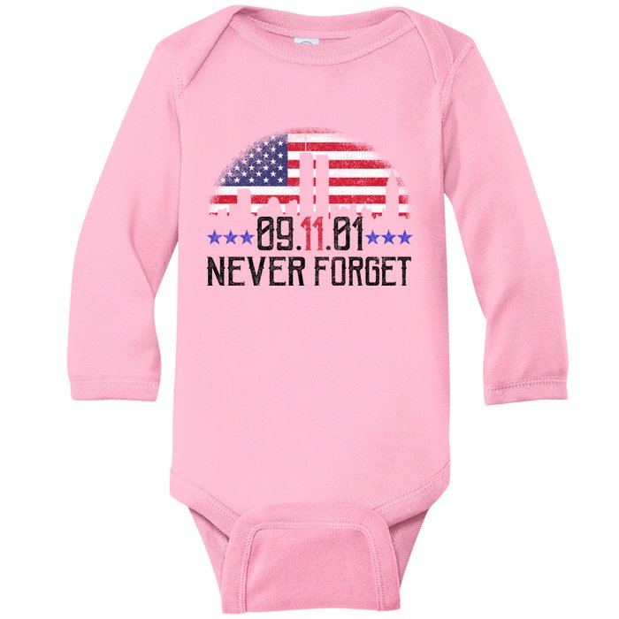 9 11 TShirt9 11 Never Forget Memorial, Peace Day Baby Long Sleeve Bodysuit